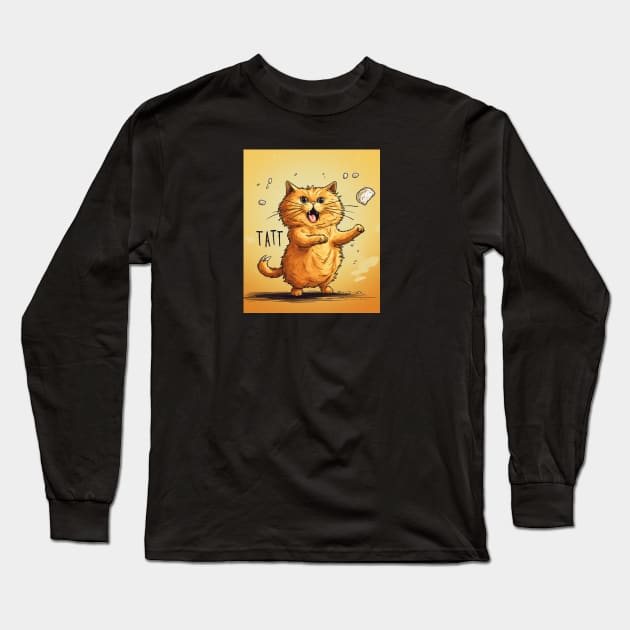 Tater Tot Funny Cat Long Sleeve T-Shirt by Lab4YourStyle